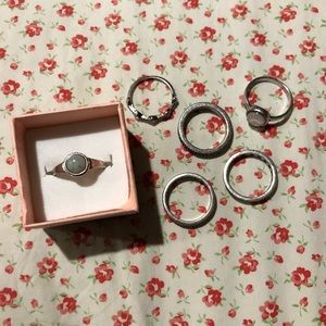 Set of 6 boho rings